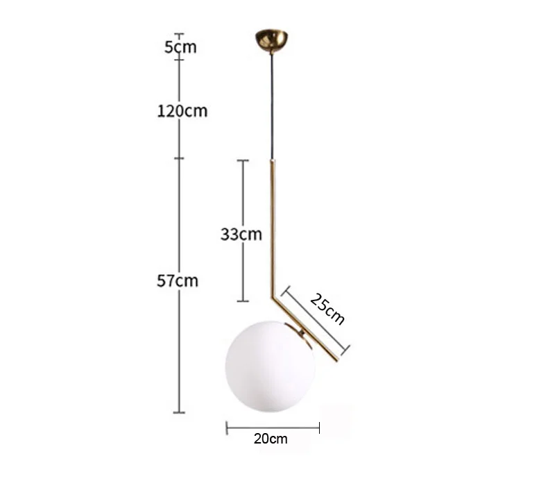 Nordic LED chandelier Living Room Bedroom Bar Clothing Shop Lighting Glass Ball Creative Home Lighting Fixtures AC110V/220V