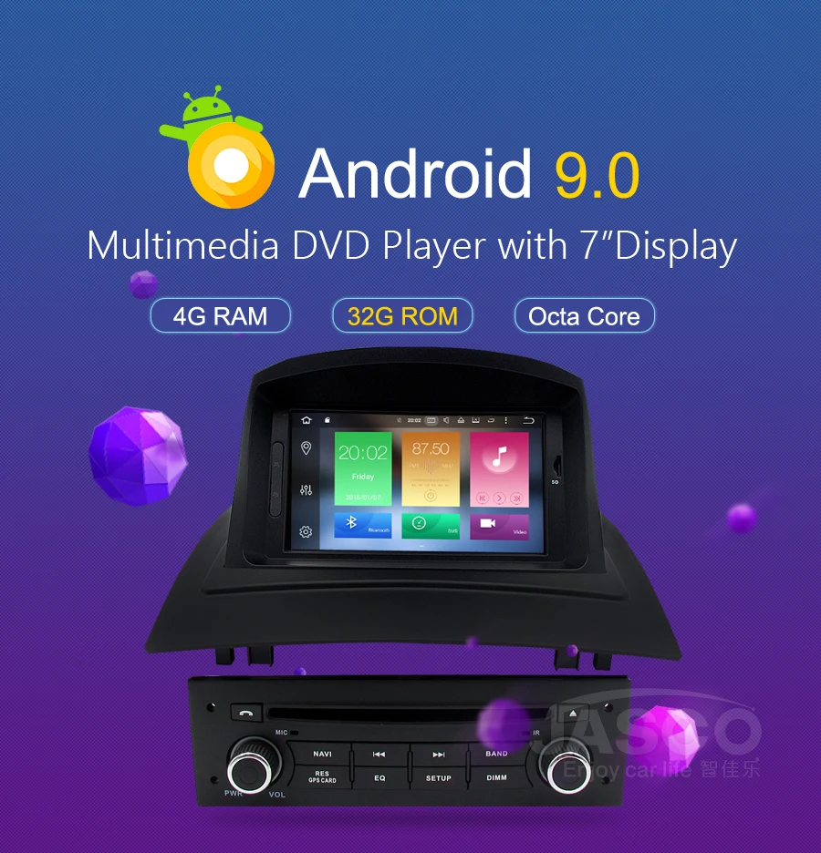 4 ГБ ips Android 8,0 автомобильный стерео DVD мультимедиа для Renault Megane 2 Fluence 2002-2006 2008 Авто радио gps Навигация Аудио Видео