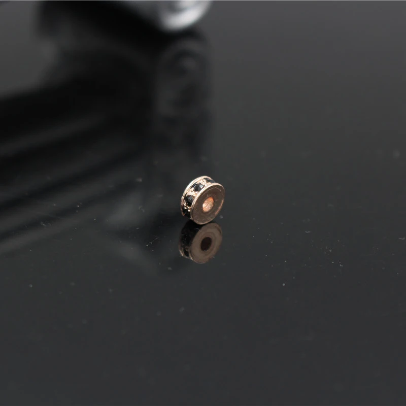 ZJ0903RG 10 шт./лот базовый разделитель бусины DIY Металл латунь микро Pave CZ Циркон Шарм бусины для браслета ожерелье ювелирных изделий - Цвет: ZJ0903RG