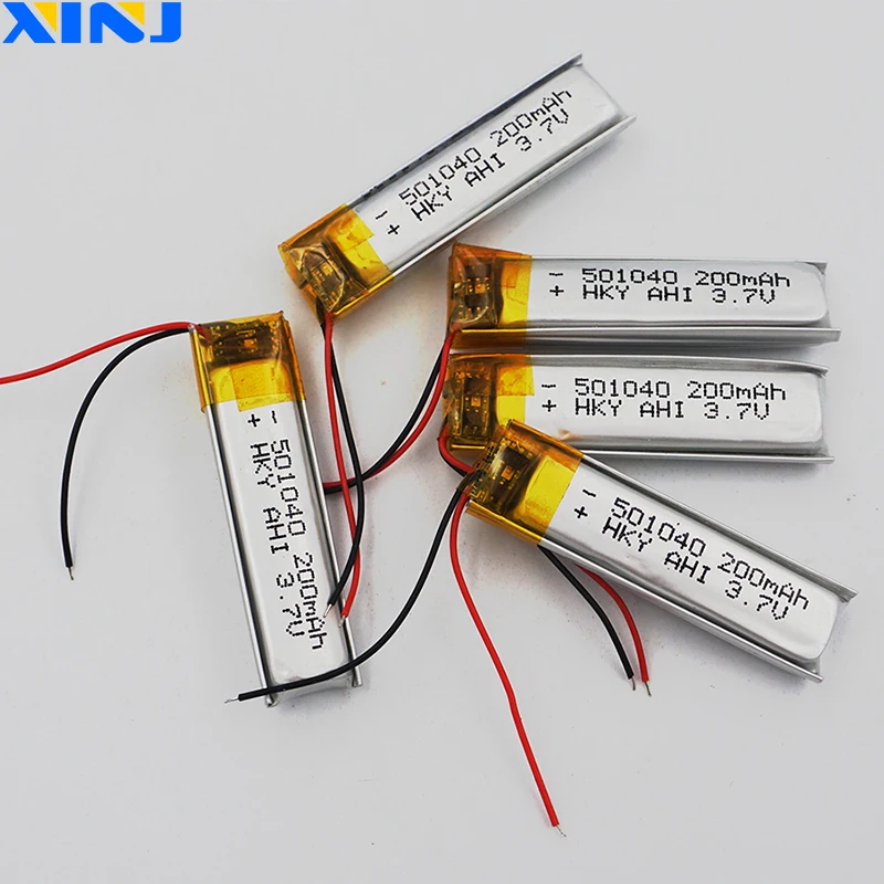 XINJ 5 шт. 3 7 в 200 мАч 501040 литий полимерный аккумулятор элемент для DIY MP3 музыкальный
