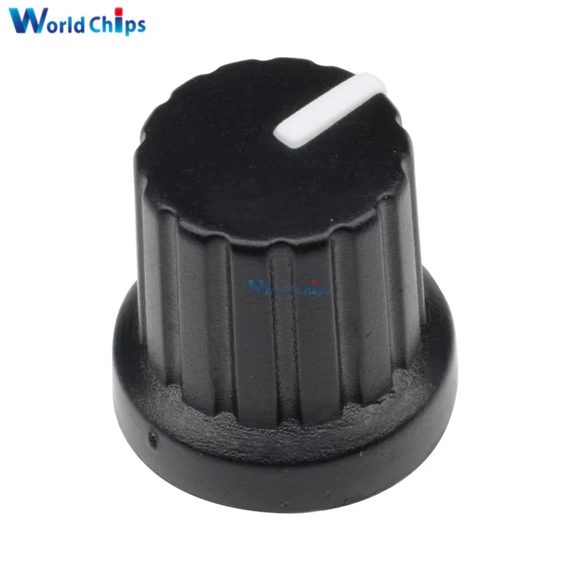 10 Pcs WH148 knob 6mm Shaft Hole Dia Plastic Threaded Knurled Potentiometer Knobs Caps|Потенциометры| |