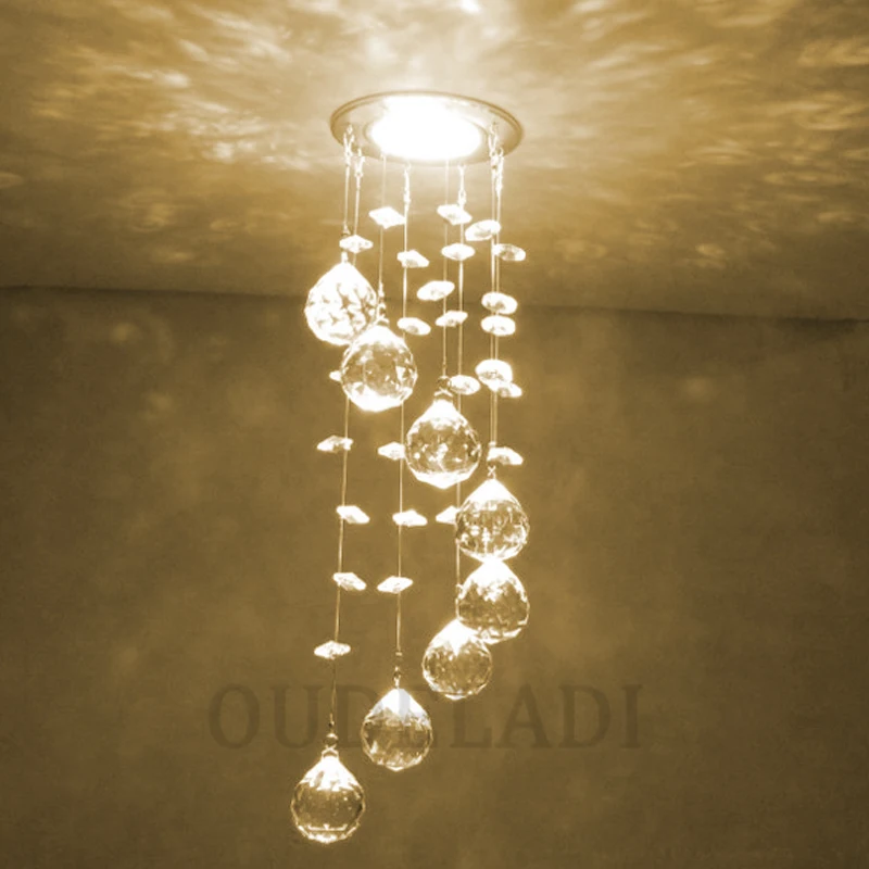 

Suspension Hanging Crystal LED 3W Downlight living room home decor dining Corridor Balcony Aisle Hallway Light mini Ceiling Lamp