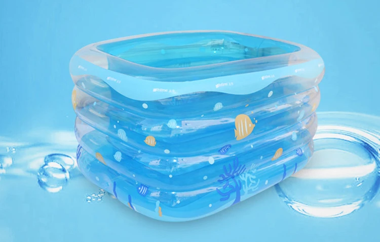 

Baby Pool Transparent Inflatable Swimming Pool Rectangular Children Inflatable Pools Blue Green Large Plastic Swimming Pools