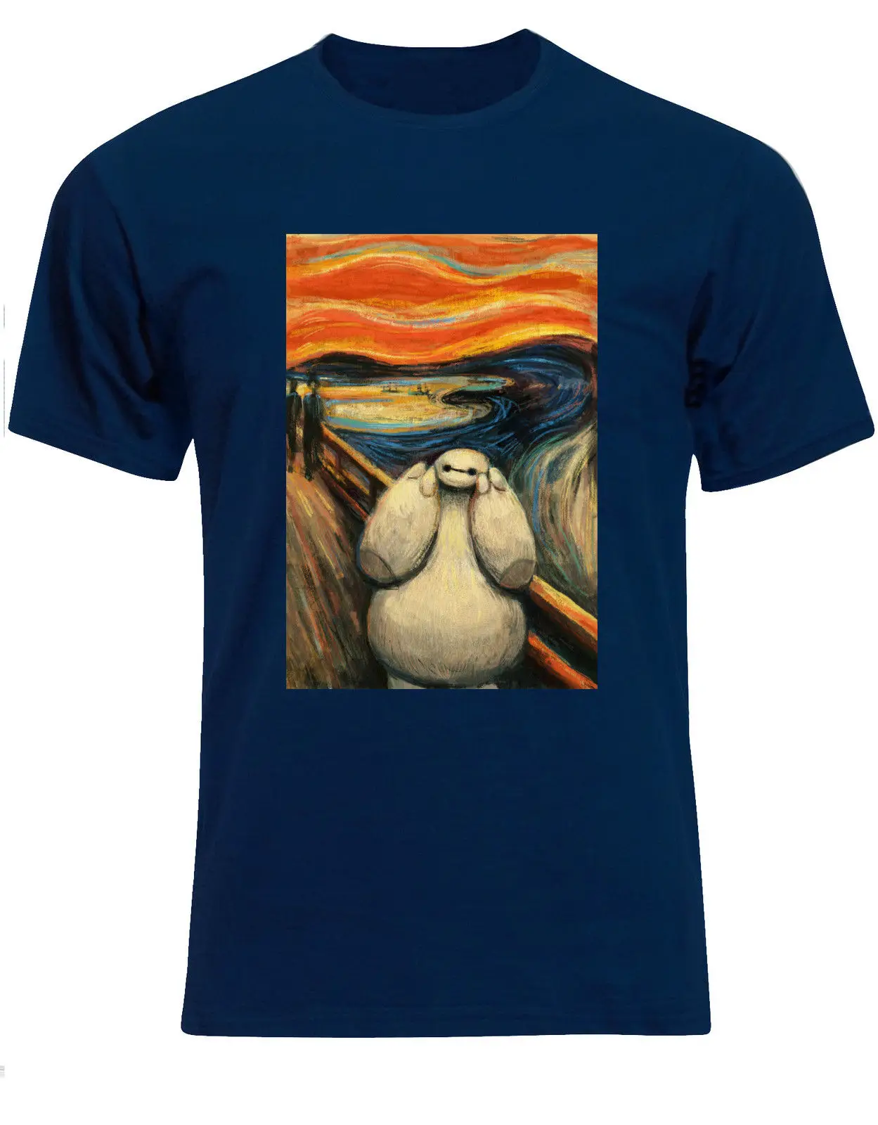 Большой Герой Baymax 6 The cram Banksy Art Parody Мужская футболка Топ AA39 2019 модная из 100%
