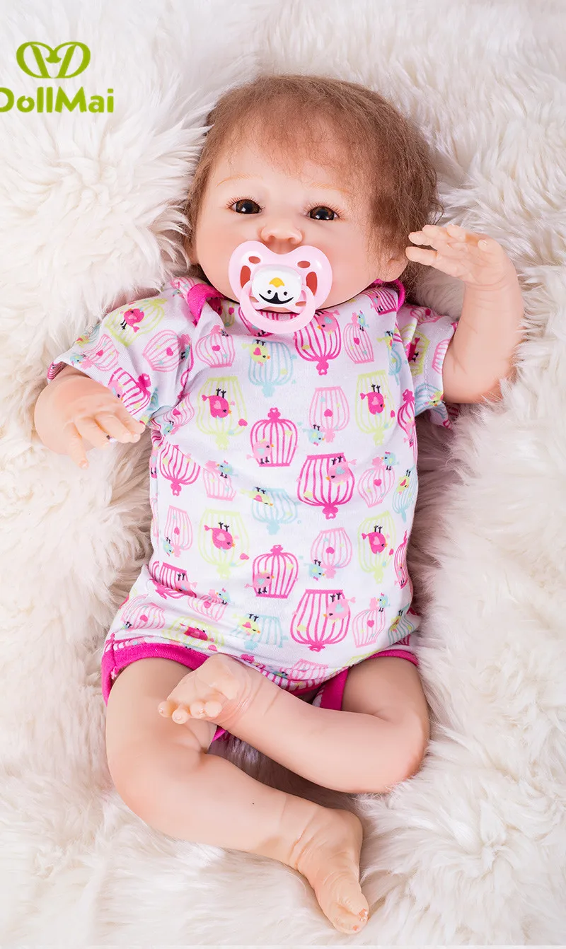 Милая новорожденная девочка bebes reborn 46 см силиконовая кукла baby настоящая мягкая