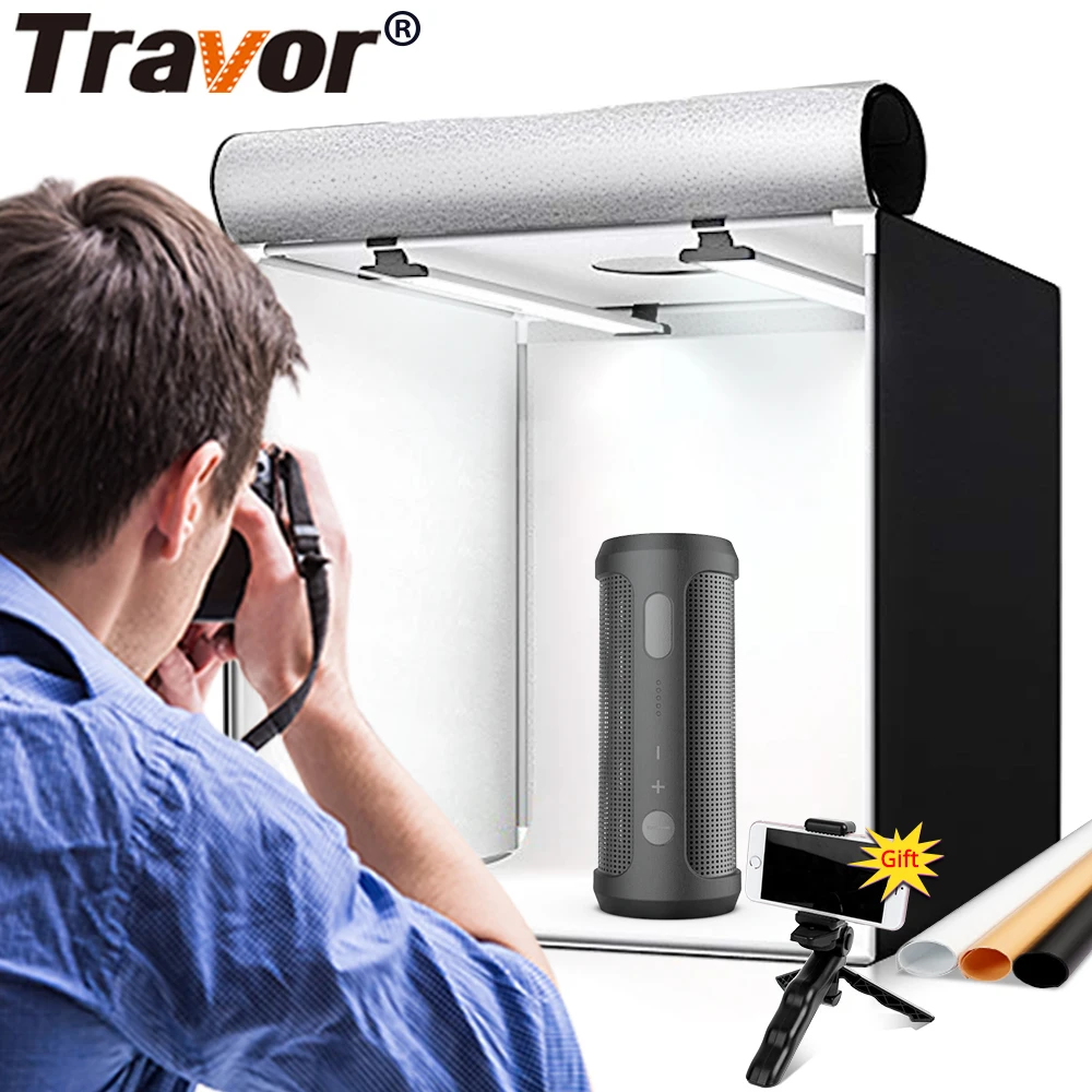 TRAVOR M40II светильник коробка аксессуары для фотостудий складной фото световой короб с 3 цвета задний план для фотографии палатка светодиодный ligthbox