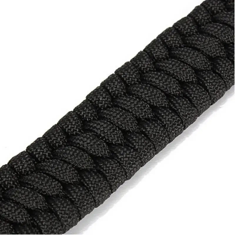 Браслет из нержавеющей стали черный веревочный браслет для выживания на природе
