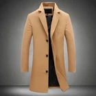 Новинка 2020 года, повседневное длинное зимнее пальто разных цветов, приталенное классическое мужское манто