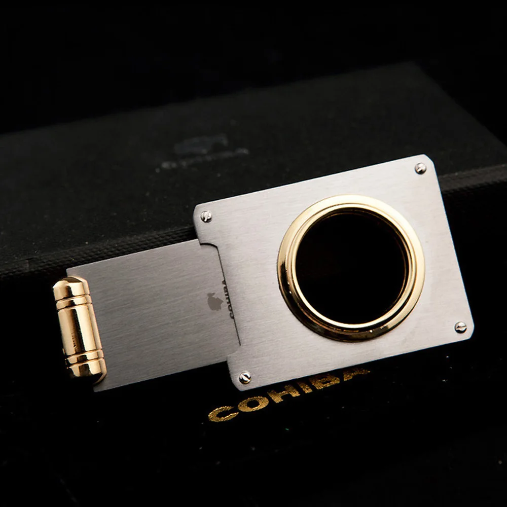 COHIBA одно лезвие острый сигарный нож из нержавеющей стали карманные гаджеты Zigarre нож инструменты кубинские курительные аксессуары для сигар 736A