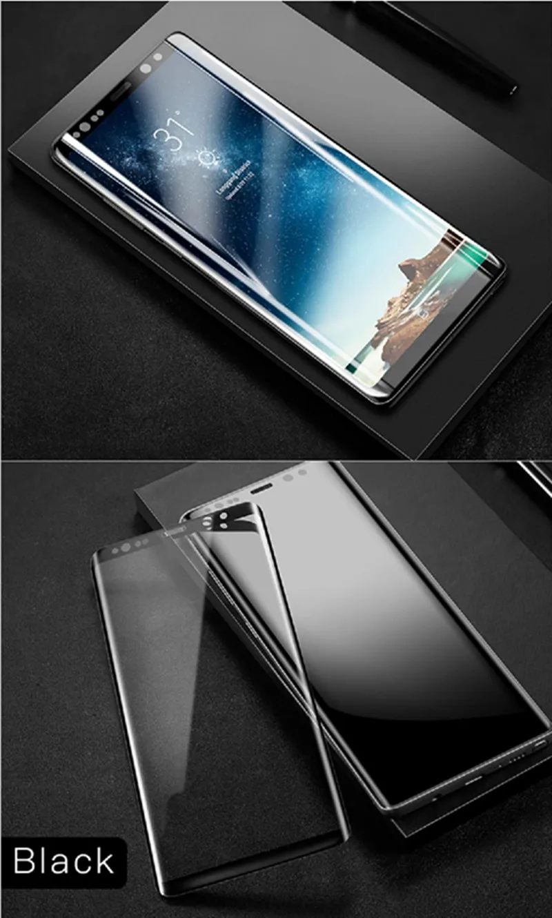 Baseus закаленное стекло для samsung Galaxy Note 8 Премиум 3D Arc протектор экрана для Galaxy Note 8 полная защитная стеклянная пленка