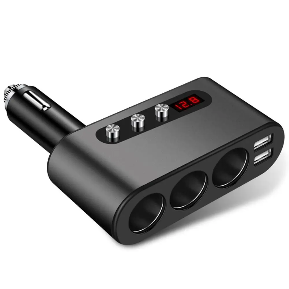 voltage black 12 В 24 В 3.1A 3в1 розетка для автомобильного прикуривателя сплиттер штекер конвертер двойной USB зарядное устройство розетка адаптер Напряжение монитор - Название цвета: voltage black