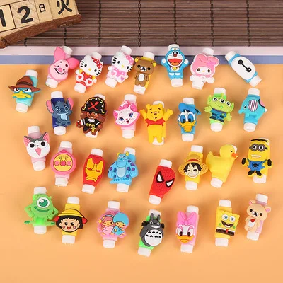 200pcs 200 шт. мультяшный usb-кабель протектор для наушников, наушники, линия экономии для мобильного телефона, зарядная линия, защита кабеля данных - Цвет: 200pcs