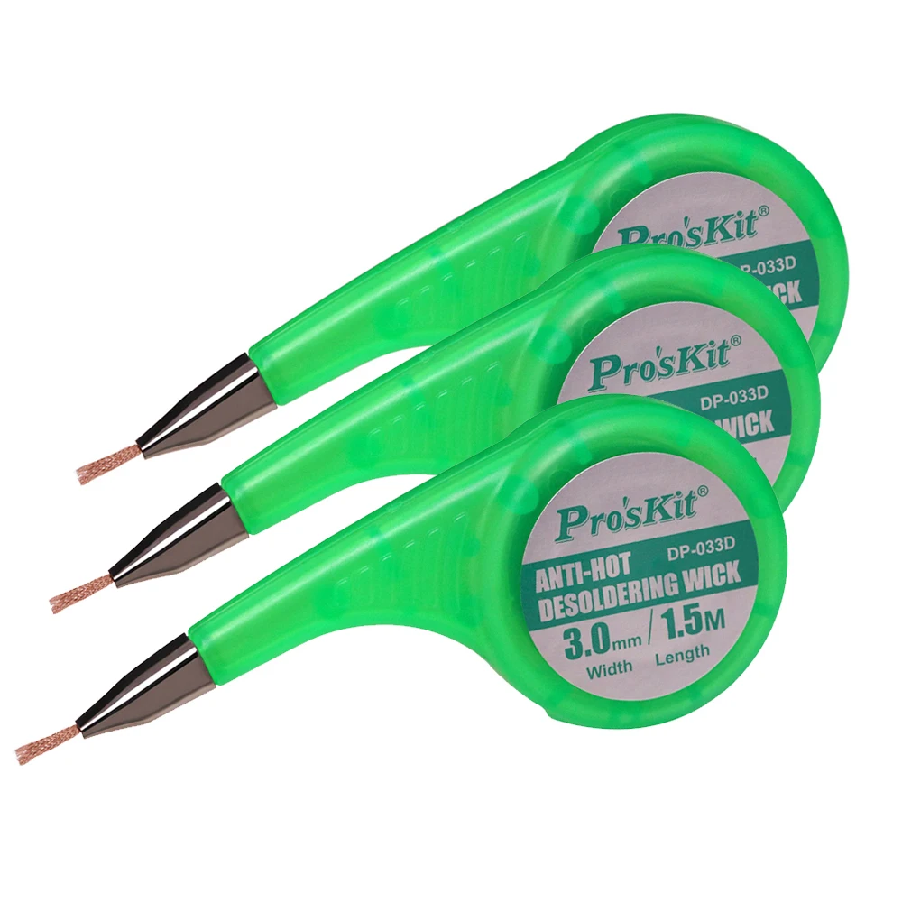 1 шт. Pro'sKit DP 033A/B/C/D/E новый анти горячий промывочный фитиль BGA припой медная