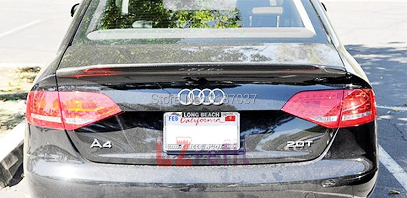 Для Audi A4 B8.5 S4 4 двери 2013 ~ 2016 2 заказа карбоновое волокно задний спойлер на крыло
