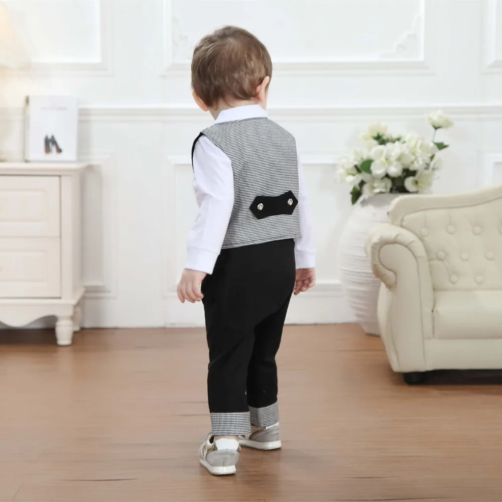 Для маленьких мальчиков одежда джентльмен 2017 детский формальный длинный жилет