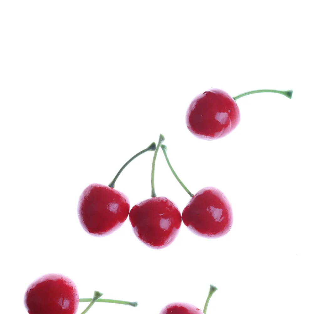 20Pcs/lot 2.5cm Mini Fake Plastic Fruit Small Berries Artificial Flower Red Cherry For Kids Funny Kitchen Toys Whosesale | Игрушки и