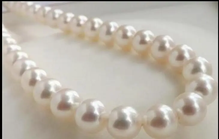 

New AAA 10-1 1MM SOUTH WHITE PEARL NECKLACE 18"