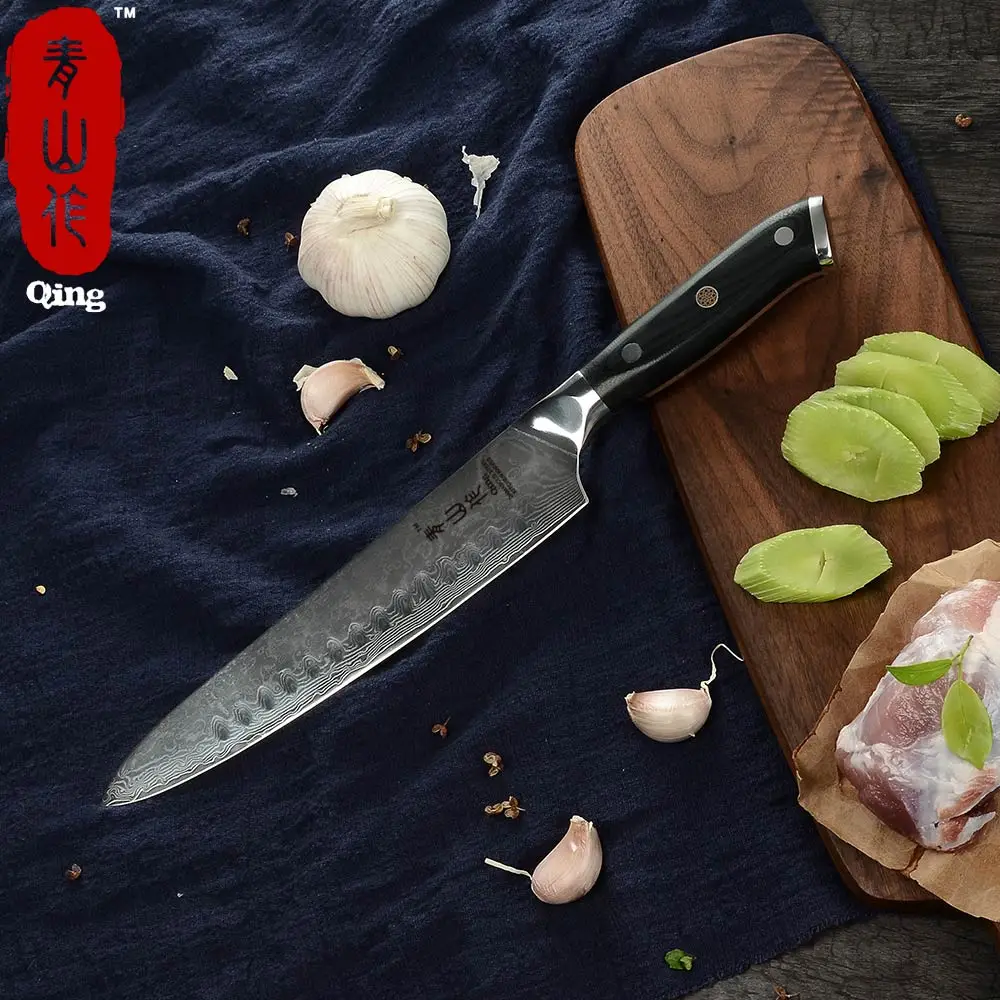 Цин сантоку шеф-повара Дамаск кухонные ножи японский VG10 стальная бритва острый