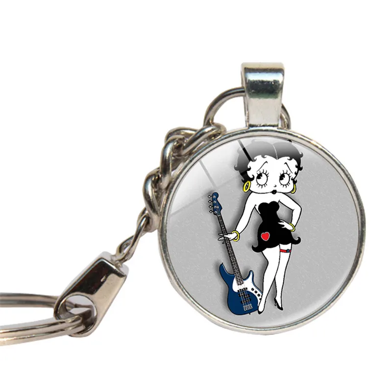 Betty Boop брелки милые девушки 80 винтажные сексуальные женские Брелки стеклянный