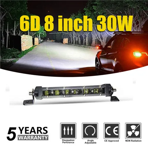 6D 30W Single row CO LIGHT 6D светодиодный рабочий свет бар 30 Вт 36 Вт комбинированный светодиодная балка для внедорожников свет для мотоцикла Лодка 4WD 4x4 грузовик ATV авто Вождение работа лампа - Цвет: 6D 30W Single row