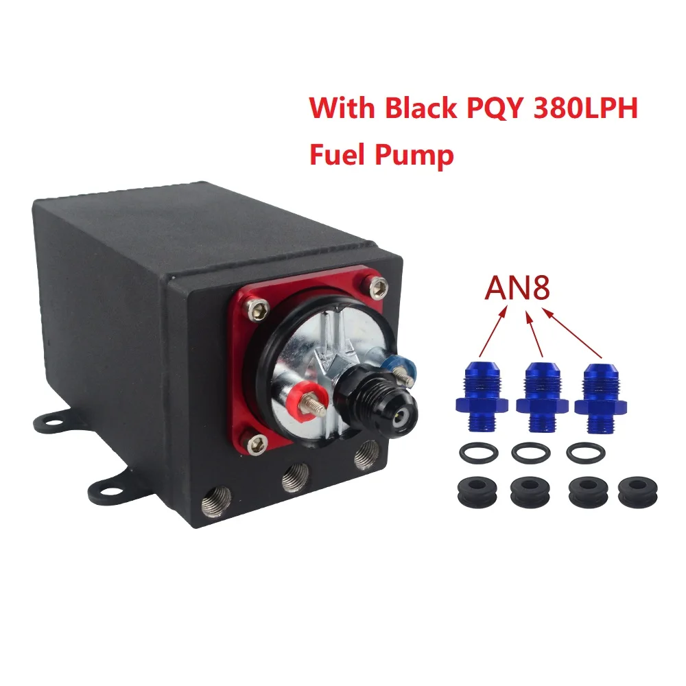 AN8 Black fuel pump Одиночный топливный насос перенапряжения бак маслоуловитель может быть совместим с 044 топливным насосом или 380 л/ч черный PQY Топливный насос с различными фитингами - Цвет: AN8 Black fuel pump