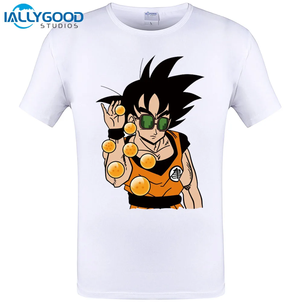 Супер Saiyan 2017 новая мода Сон Гоку для мужчин футболка с круглым вырезом