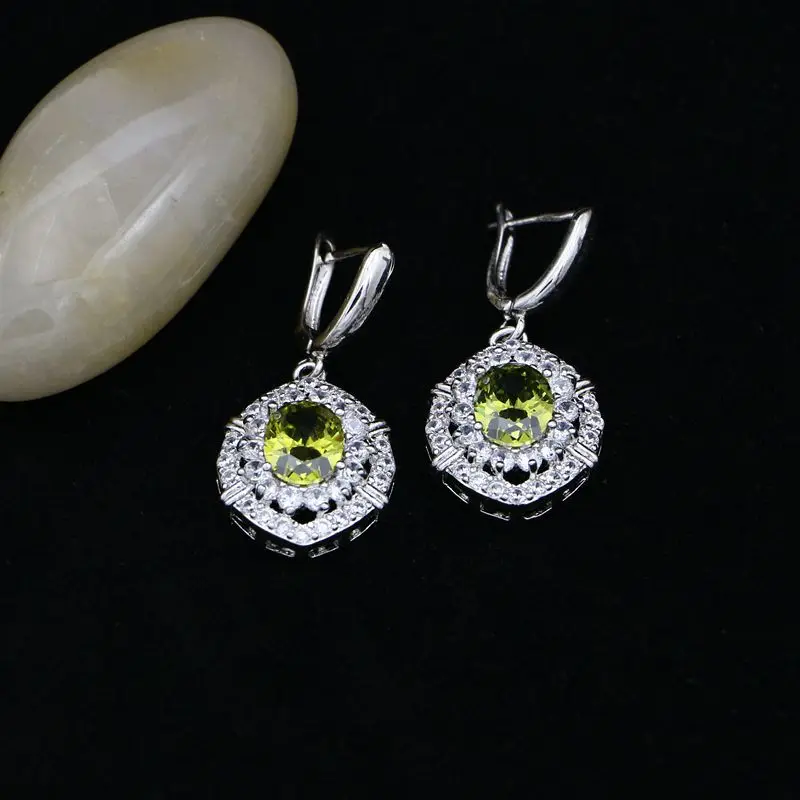 Модные наборы ювелирных изделий для невесты из серебра 925 пробы 3 шт. натуральный