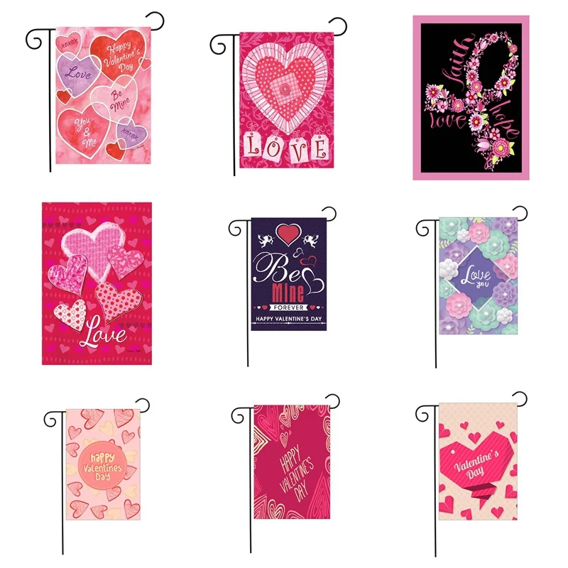 

Happy Valentine's Day Garden Flag Sweet Hearts Flag Indoor Outdoor Home Decoration Banner Garden Living Room Flying Flag
