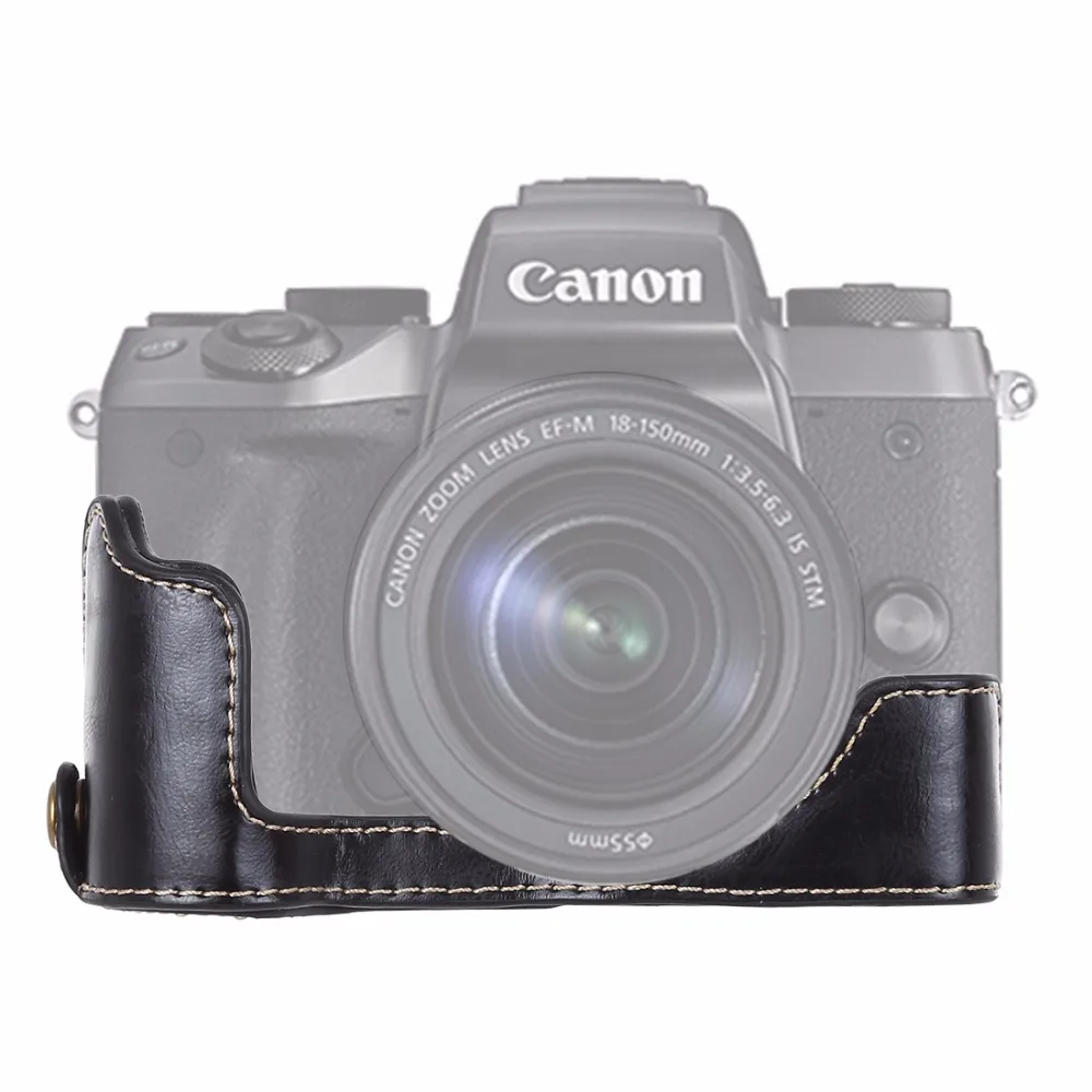 

1/4 inch Thread PU Leather Camera Half Case Base for Canon EOS M5