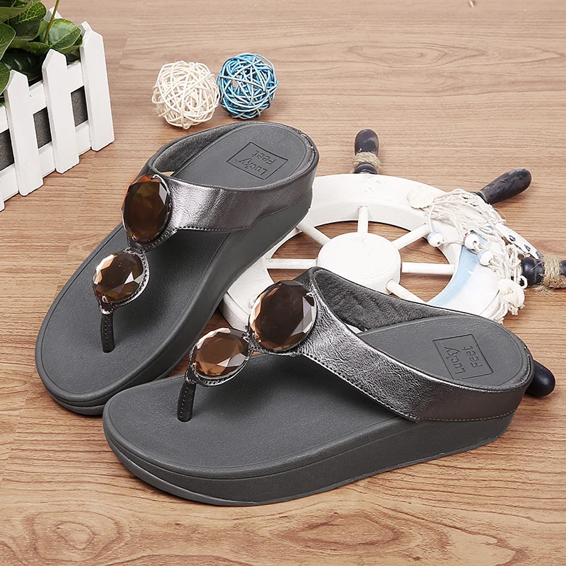 BALTROP chaussures femme Летние вьетнамки женские на платформе с двойным гиалиновым драгоценным камнем для пляжа, отдыха, путешествий, шлепанцы