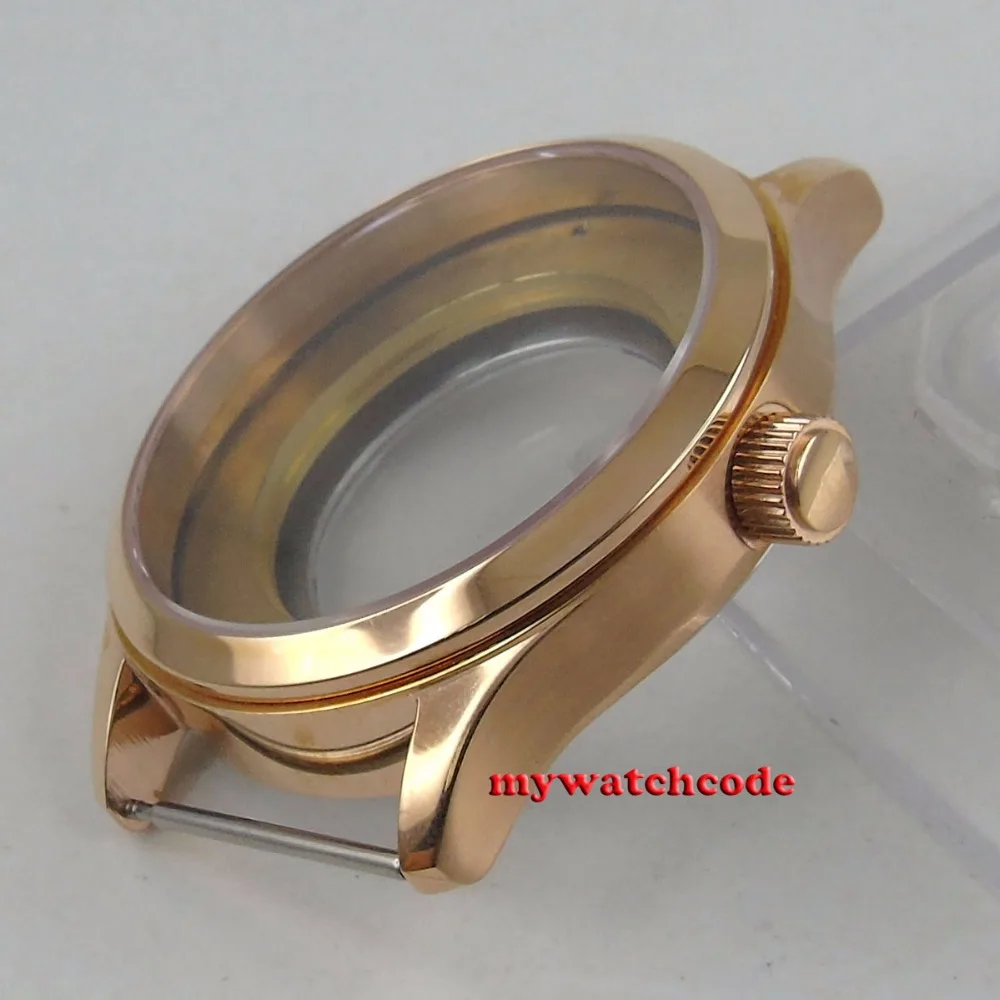 42 мм 316L стальной сапфировое стекло с розовым покрытием чехол для часов подходит