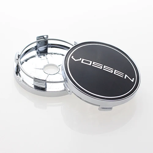 BLACK LOGO CHROME 3 цвета 60 мм Колпаки Ступицы Колеса для VOSSEN эмблема стикер центральный де Las Tapas Llantas 4 шт./лот KOM power - Цвет: BLACK LOGO CHROME