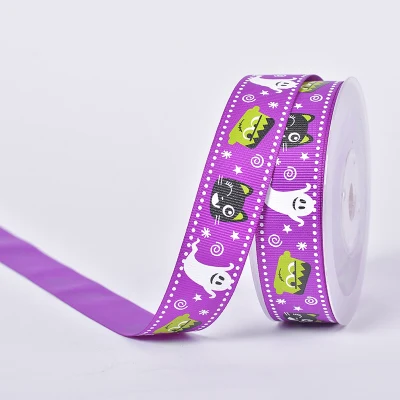 1 дюйм 25 мм Бесплатная доставка Хэллоуин призрак и кошка печатных grosgrain ленты для