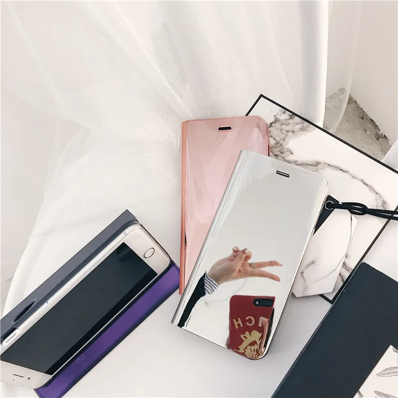 JiBan для iphone X роскошные прозрачные зеркальные смарт Чехлы бизнес ультра тонкий