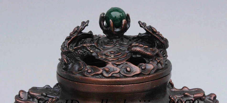 16CM Tibet Tibetan Bronze Buddhism Dragon Head Statue Incense Burner Censer | Дом и сад