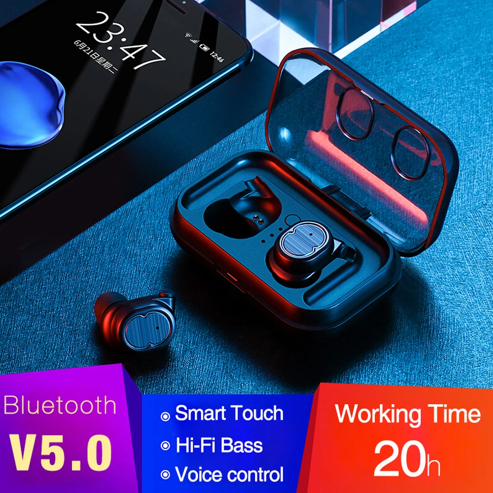 Игровые наушники в ухо саундбар водонепроницаемые bluetooth 5 0 спортивные ipx5