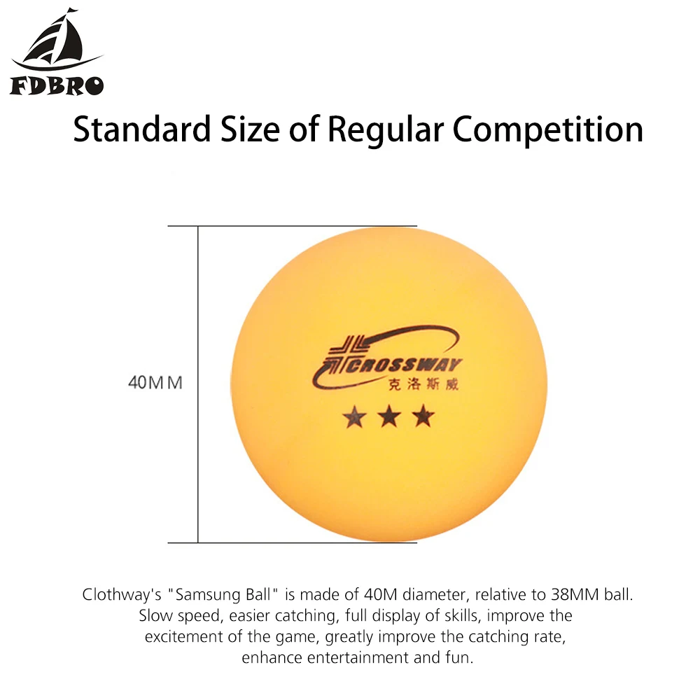 FDBRO Профессиональный мяч для настольного тенниса трехзвездочный уровень Пинг