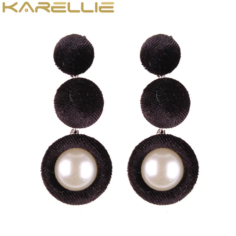 Karellie Новый Дизайн модные плюшевые шары Серьги богемный себе мотаться Висячие