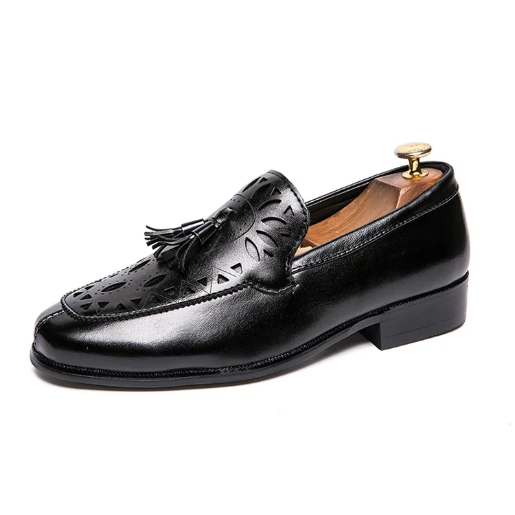 Genuine Leather Men Shoes British Style Pointed Toe Man Shoe Hollow Out Brogue Oxford For Tassel Formal Business Flats | Обувь
