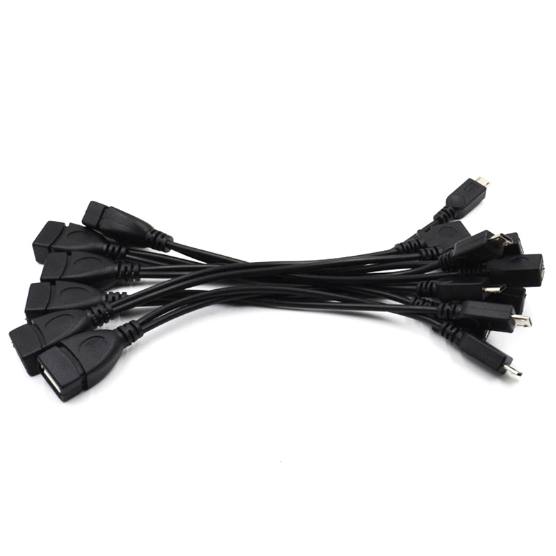 Высокое качество Черный 2 в 1 OTG Micro USB хост Мощность Y сплиттер адаптер к Micro 5 Pin Мужской Женский кабель 100 шт