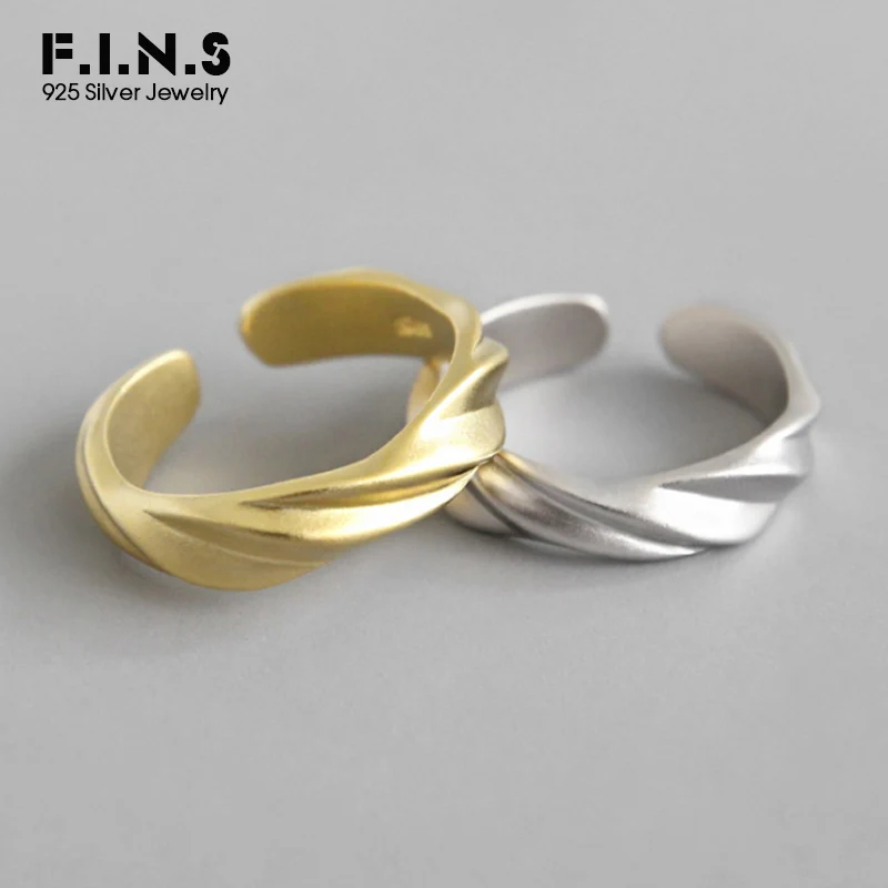 F.I.N.S S925 Стерлинговое Серебро Кольца для женщин твист матовый обручальные кольца для женщин серебро 925 кольцо бижутерия для декорирования