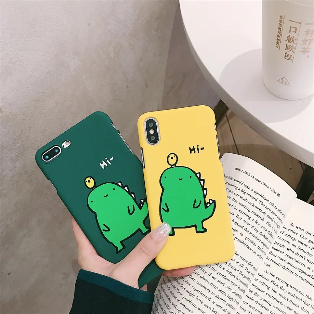 Чехол для iPhone 6 6S 7 8 Plus X XR XS Max пластиковый чехол мультяшный динозавр с