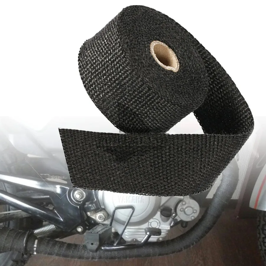 

2" X 32.8ft Black Exhaust Pipe Wrap Heat Header Wrap Manifold Downpipe Insulation Thermal Tape Roll Universal for Car Motorcycle