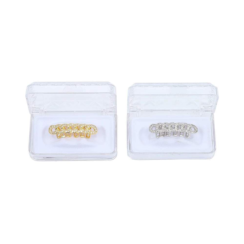TOPHIPHOP кубинской Grillz Gold-Plated хип-хоп нижней части зуба микро инкрустация CZ камень