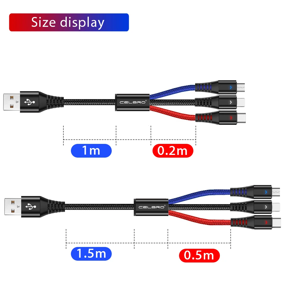 3 в 1 USB кабель для мобильного телефона mi cro usb type C samsung S10 S9 Xiaomi 9 8 светодиодный