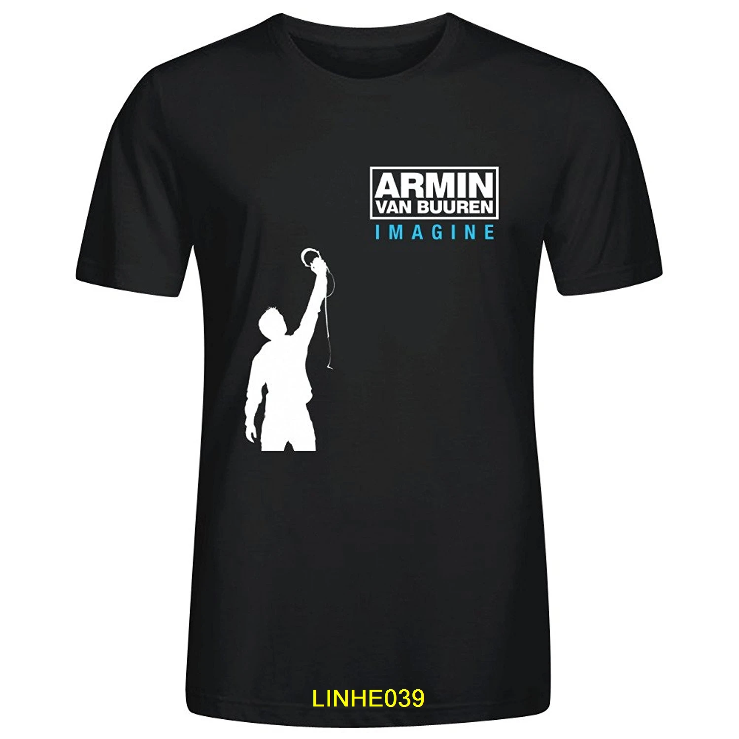 Armin Van Buuren представьте себе мужские футболки дизайн с круглым вырезом черные