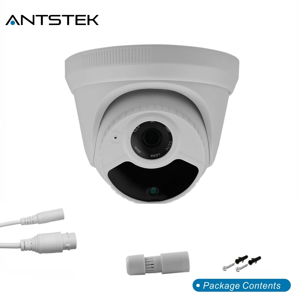 ANTSTEK Full HD 1080 P H.264 и H.265 Onvif Крытый 2MP инфракрасного купола Встроенный аудио IP Камера