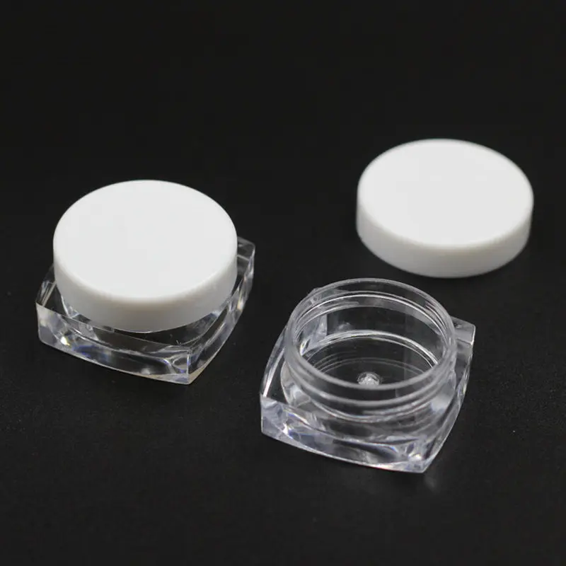 100 шт. прозрачные квадратные банки для косметики 3 г|cosmetic plastic jar|cosmetic mixcosmetics men |