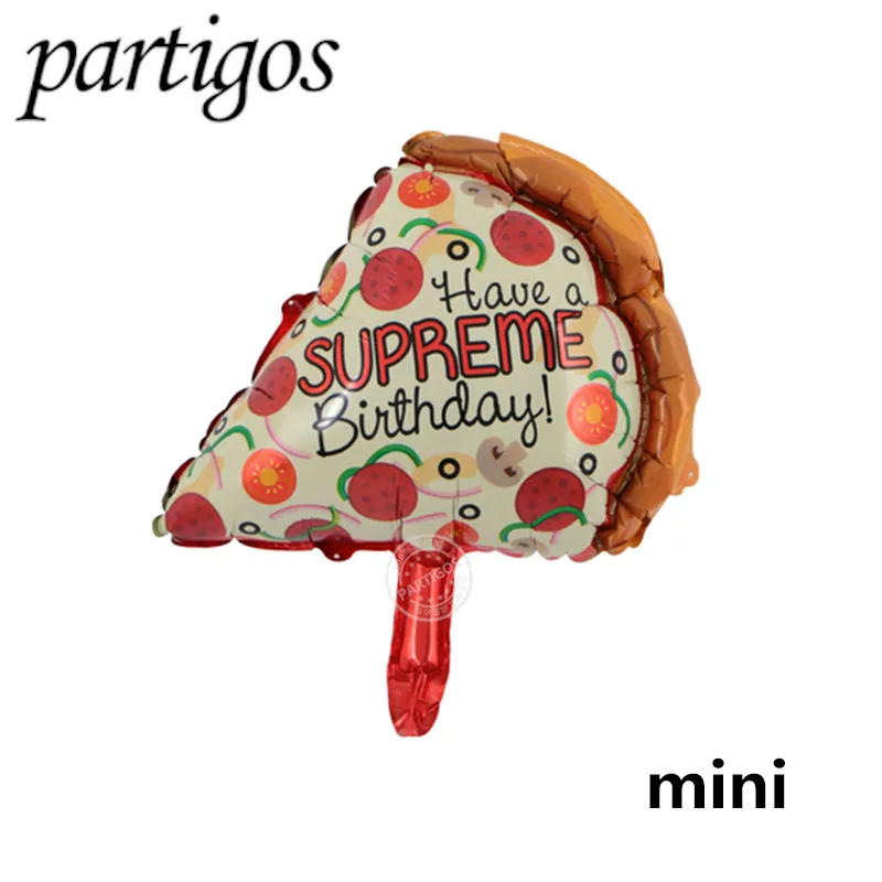 pizza 1 шт. мини лед сливочный пончик воздушные шары хот-доги гамбургер пицца шар 22 дюймов 4D сладости шар День Рождения Декор закуски поставки - Цвет: pizza