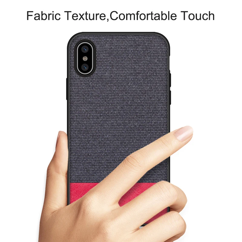 Case For iPhone Xr Luxury Soft Fabric Back Cover Line X Xs Max Protective Business Coque |
